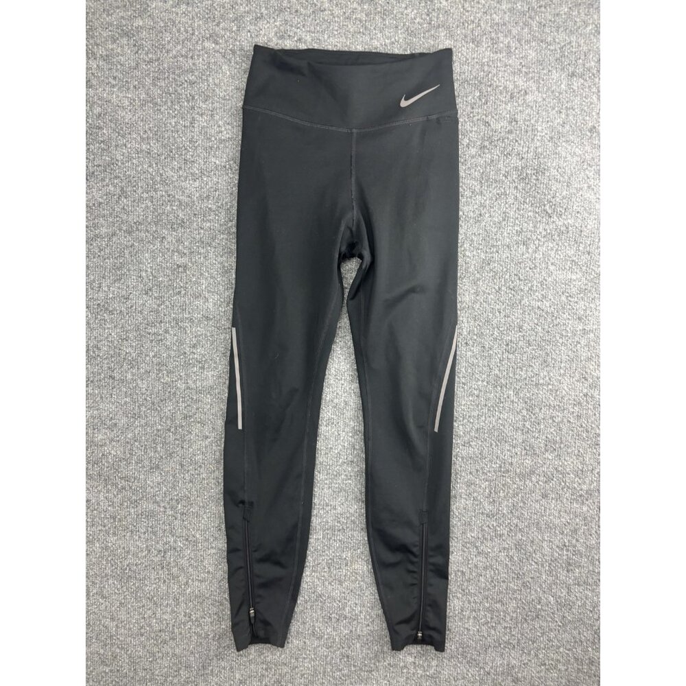 Nike Leggings Womens XS Black Dri-FIT Running Ankle Zip Reflective‎ Pants